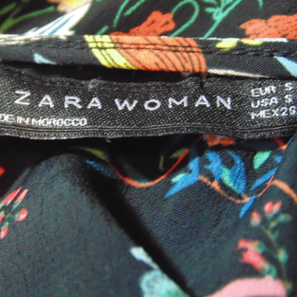 zara womens small dress Boho Floral Long Sleeve - Picture 4 of 4
